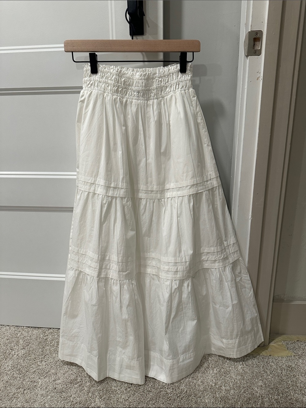 Quince 100% Organic Cotton Poplin Tiered Maxi Skirt NWOT - Picture 10 of 11